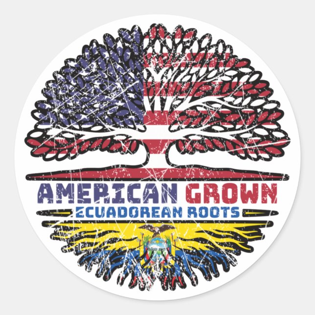 Ecuador Ecuadorian Ecuadorean Ecuadoran US America Classic Round Sticker (Front)