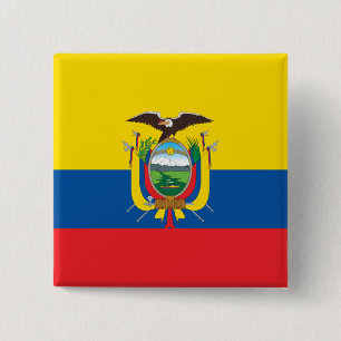 Ecuador (Ecuadorian) Flag 15 Cm Square Badge