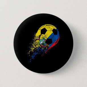 Ecuador Ecuadorian Flag Footll Player  6 Cm Round Badge