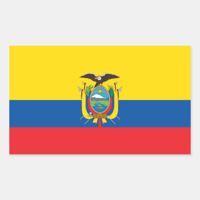 Ecuador/Ecuadorian Flag Rectangular Sticker (Front)