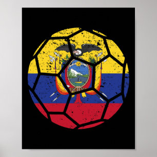 Ecuador Fans Ecuador Flag World Soccer Jersey Foot Poster