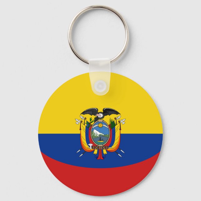 Ecuador Fisheye Flag Keychain (Front)