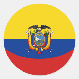 Ecuador Fisheye Flag Sticker