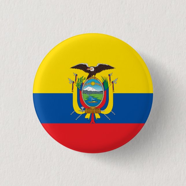 Ecuador Flag 3 Cm Round Badge (Front)