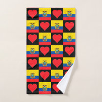 Ecuador Flag and Heart Pattern Ecuadorian Pride