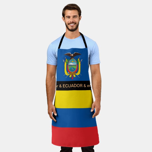 Ecuador Flag Apron, Ecuador Chefs kitchen Apron (Worn)