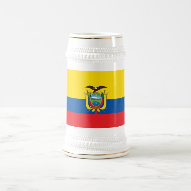 Ecuador Flag Beer Stein (Center)