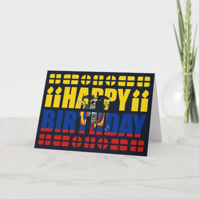 Ecuador Flag Birthday Card (Front)