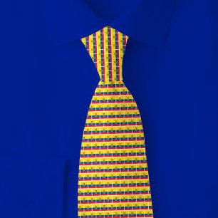 Ecuador Flag Brick Pattern Tie