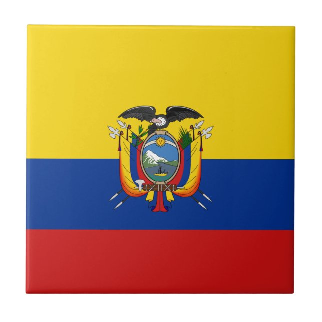 Ecuador Flag Ceramic Tile (Front)
