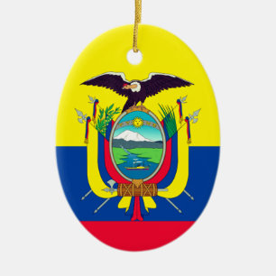 Ecuador Flag Ceramic Tree Decoration