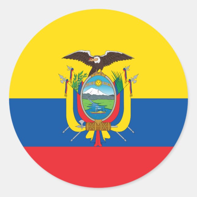 Ecuador Flag Classic Round Sticker (Front)