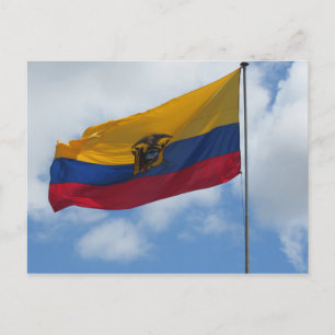ecuador flag clouds postcard