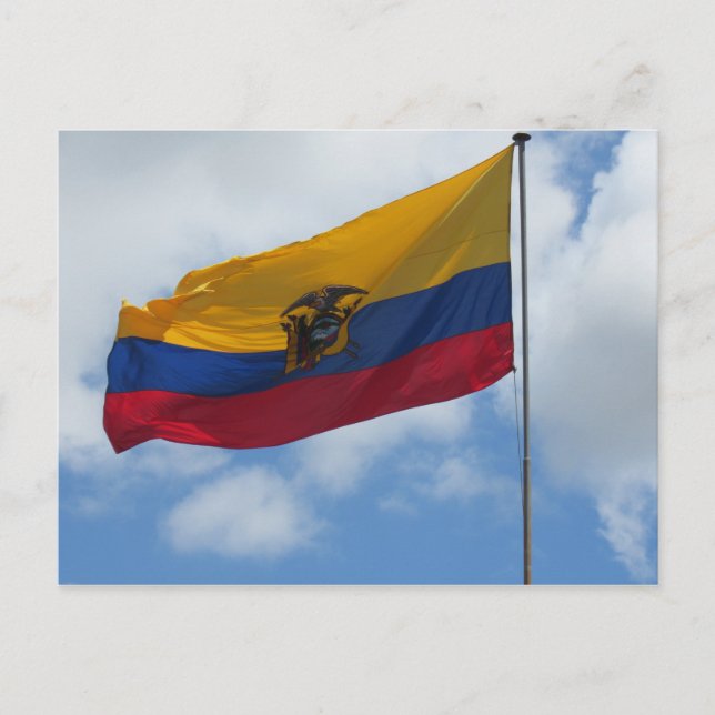 ecuador flag clouds postcard (Front)