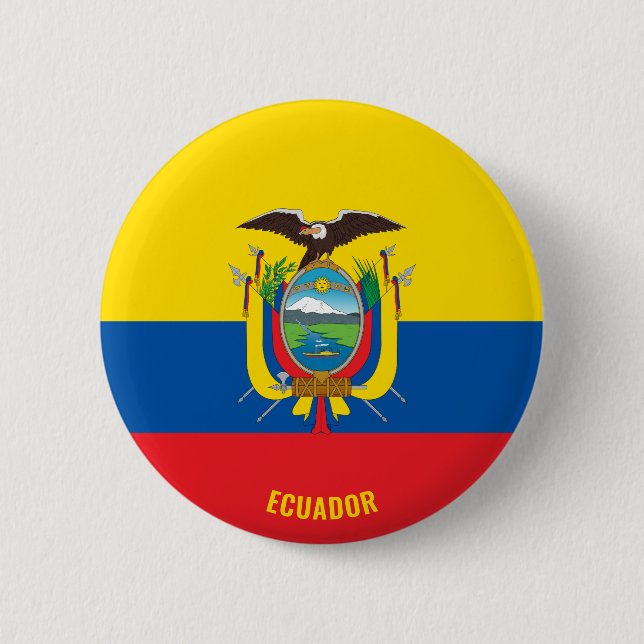 Ecuador Flag Cute Patriotic 6 Cm Round Badge (Front)