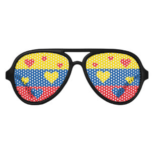 Ecuador Flag Fun Patriotic Aviator Sunglasses