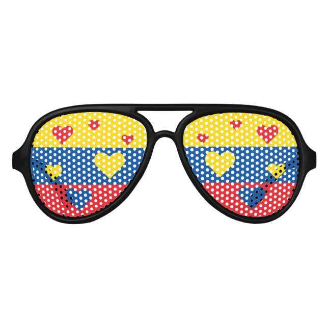 Ecuador Flag Fun Patriotic Aviator Sunglasses (Front)