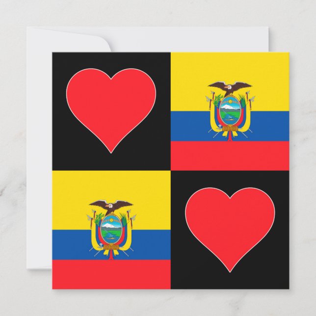 Ecuador Flag Heart Patriotic Ecuadorian Greeting Card (Front)