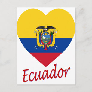 Ecuador Flag Heart Postcard