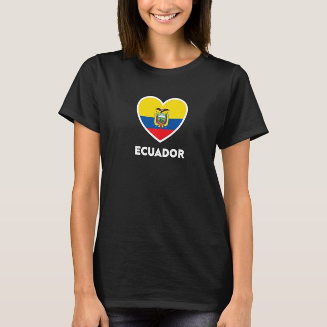 Ecuador Flag Heart   T-Shirt (Front)