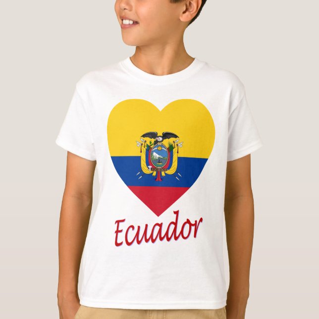 Ecuador Flag Heart T-Shirt (Front)