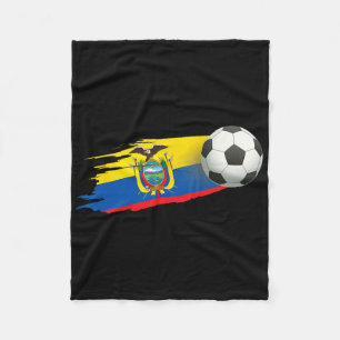 Ecuador Flag Jersey - Soccer Ll Footll  Fleece Blanket