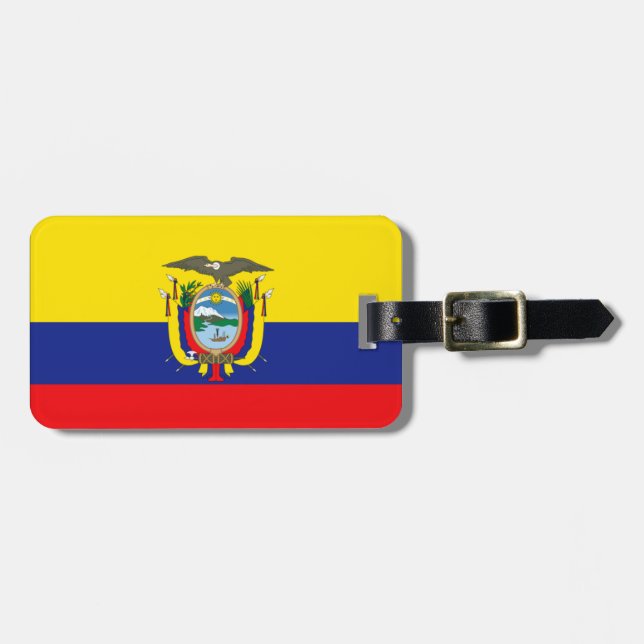 Ecuador flag luggage tag (Front Horizontal)
