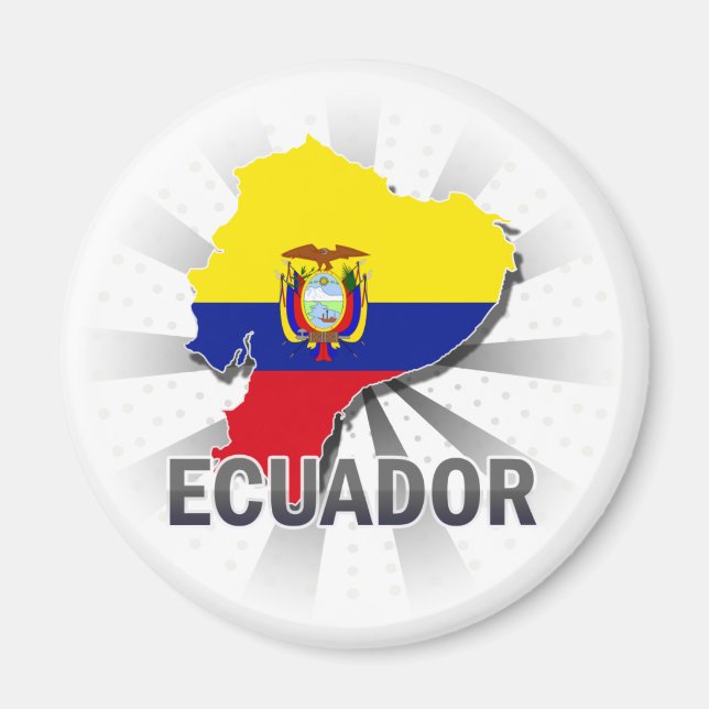 Ecuador Flag Map 2.0 Magnet (Front)