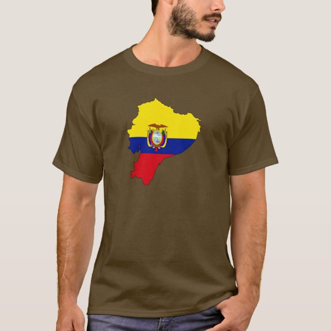 Ecuador flag map T-Shirt (Front)