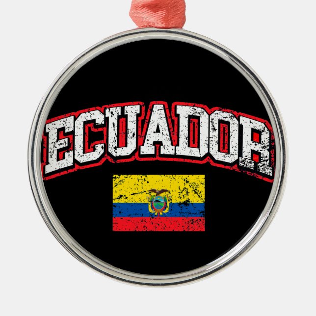 Ecuador Flag Metal Tree Decoration (Front)