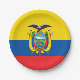 Ecuador Flag Paper Plate