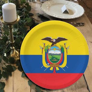 Ecuador Flag plates, party, sports, Ecuador Paper Plate