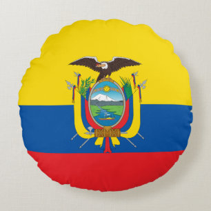 Ecuador Flag Round Cushion