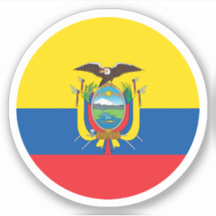 Ecuador Flag Round Sticker