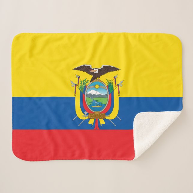 Ecuador Flag Sherpa Blanket (Front (Horizontal))
