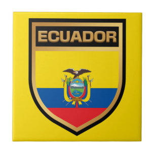 Ecuador Flag Shield Tile