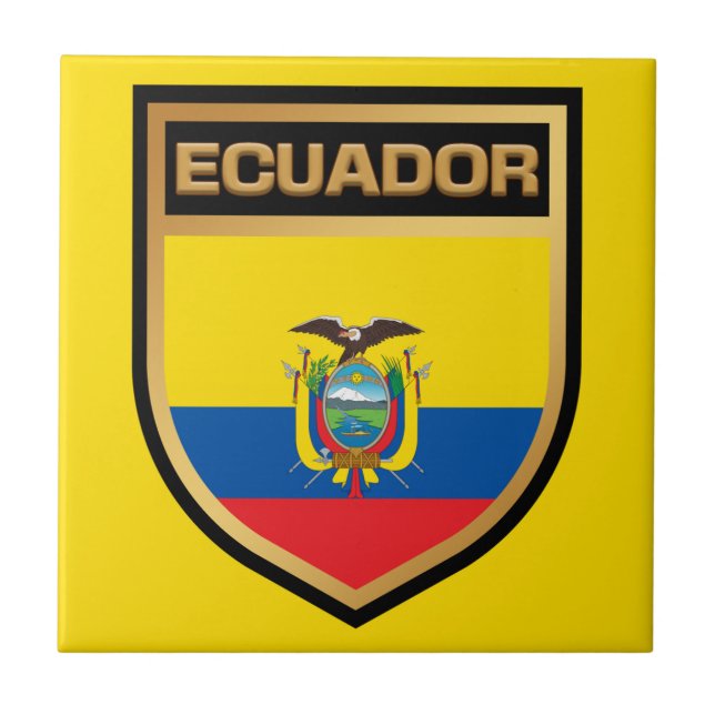 Ecuador Flag Shield Tile (Front)