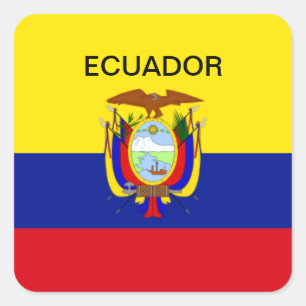 Ecuador flag square sticker