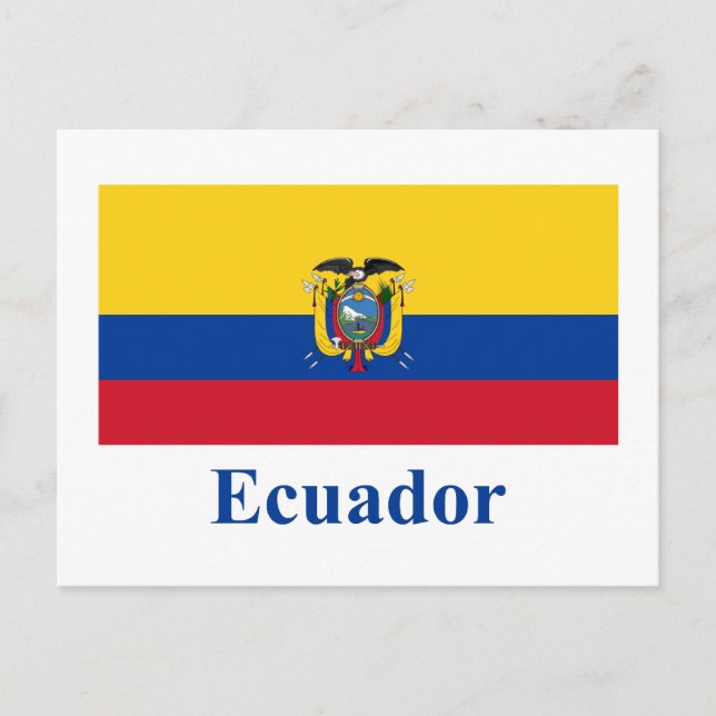 Ecuador Flag with Name Postcard (Front)