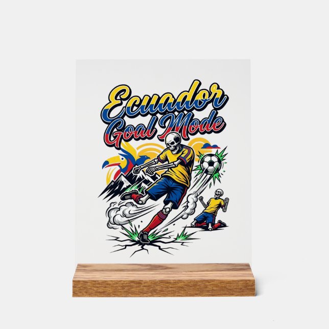 Ecuador Goal Mode Skeleton Striker Nations Dynamic Acrylic Sign (Front)