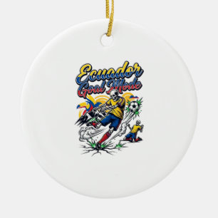 Ecuador Goal Mode Skeleton Striker Nations Dynamic Ceramic Tree Decoration
