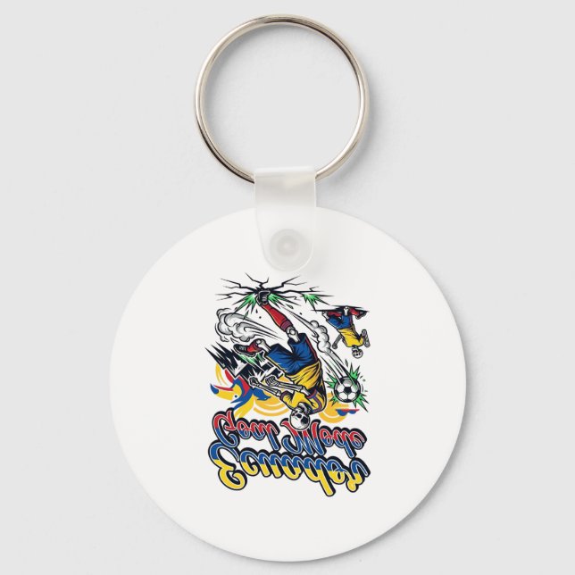 Ecuador Goal Mode Skeleton Striker Nations Dynamic Key Ring (Front)