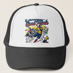 Ecuador Goal Mode Skeleton Striker Nations Dynamic Trucker Hat
