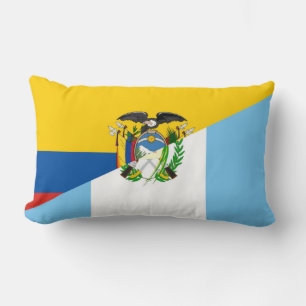 Ecuador Guatemala half flag country symbol Lumbar Cushion