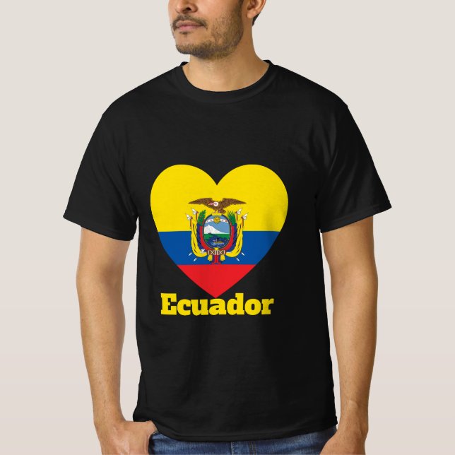 Ecuador Heart Flag T-Shirt (Front)
