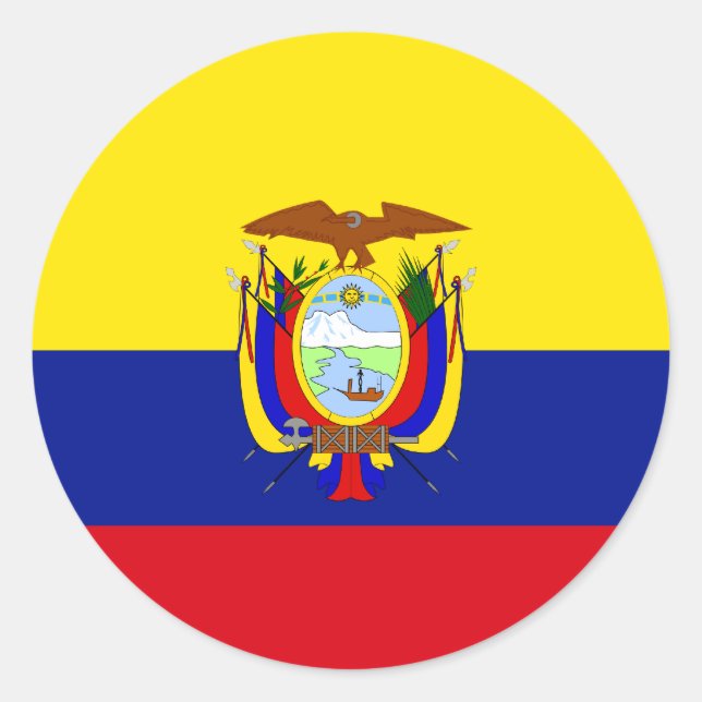 Ecuador High quality Flag Classic Round Sticker (Front)