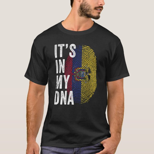 Ecuador It's In My DNA Ecuador Fingerprint Ecuador T-Shirt (Front)