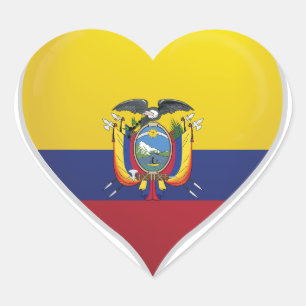 Ecuador love flag pride heart sticker