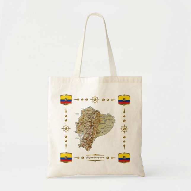 Ecuador Map + Flags Bag (Front)