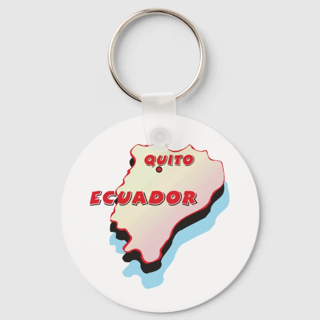 Ecuador Map Key Ring (Front)